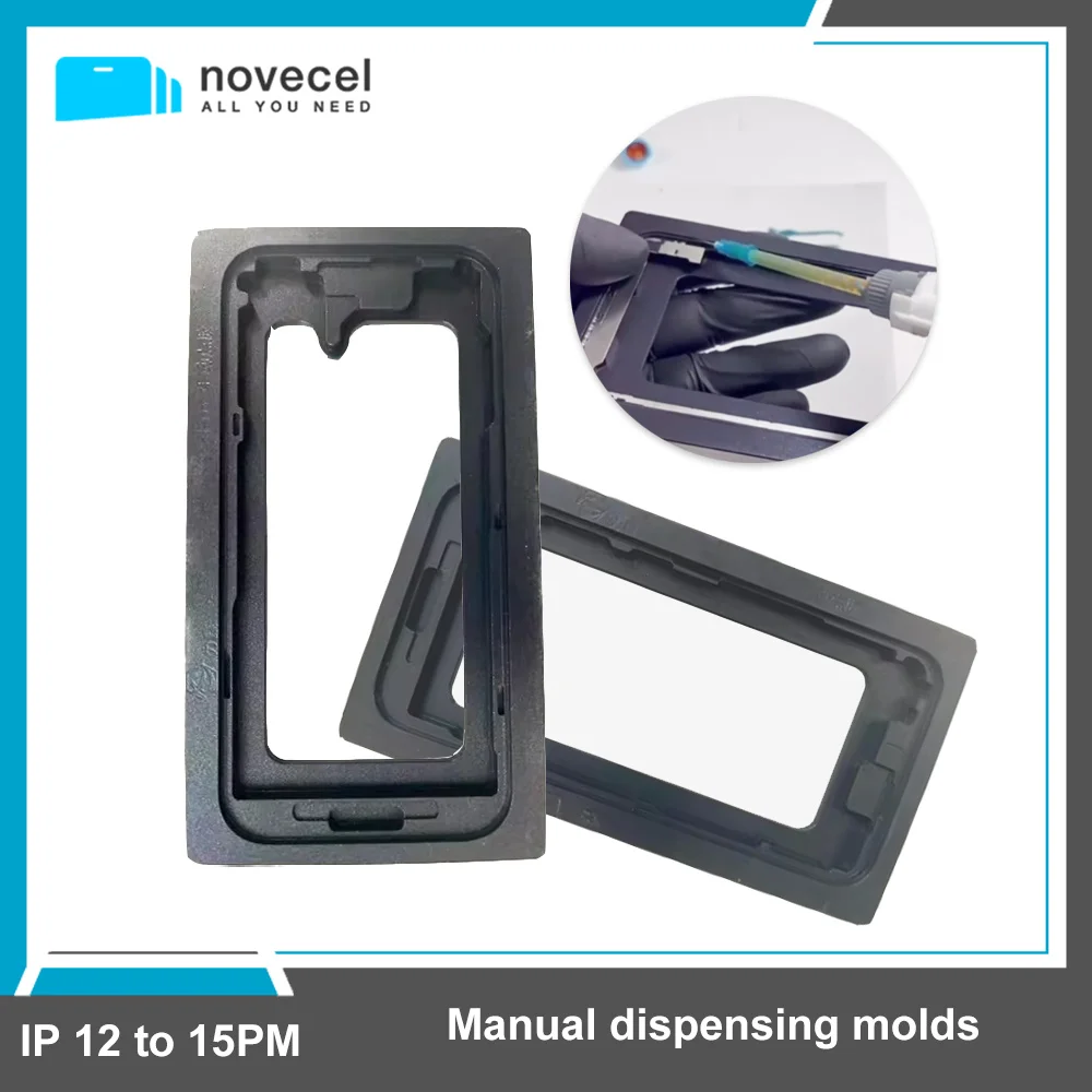 Novecel AB Glue Manual Dispensing Mold for iPhone 12 to15 Mobile Phone Repair Screen Bezel Frame Replacement Non-Sticky glue