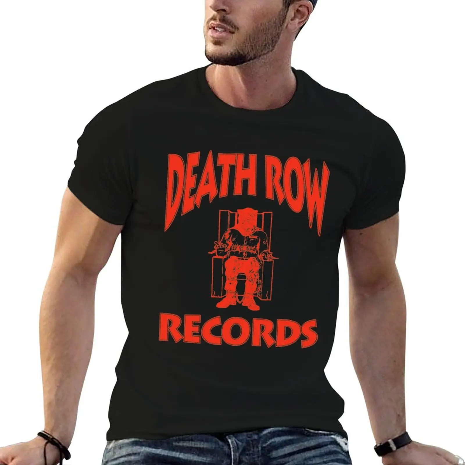

Death Row Records - Red Version T-Shirt cotton t shirt pack man t shirt heavy cotton T-Shirt