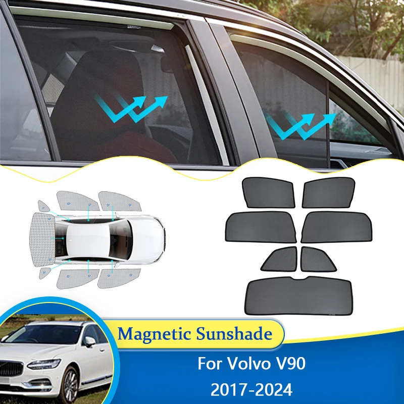 

For Volvo V90 2017 2018 2019 2020 2021 2022 2023 2024 UV Protection Shield Window Sunshade Side Visor Windshield Sunshade Curtai