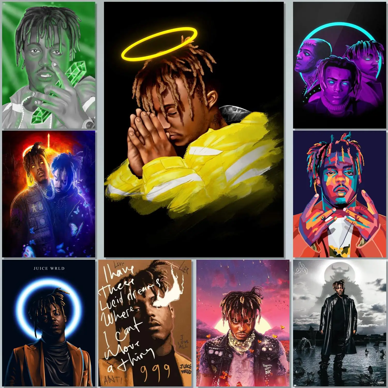 Singer juice  wrld legends never die Painting 24x36 Wall Art Canvas Posters room Modern Family bedroom Decoration Art wall decor