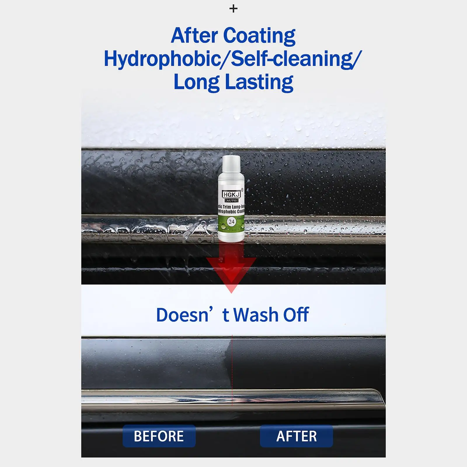 Hydrophobic Coating Spray Car Plastic Renovator Long Lasting Shine Wax Polish for Door Panel Dashboard