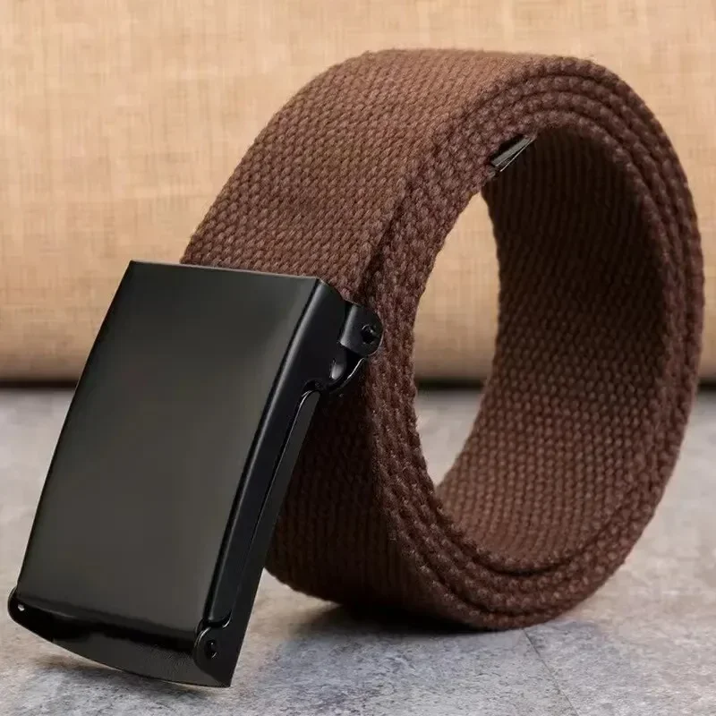 Men\'s Belt Fashion New Unisex Trousers Belt Women\'s Belt Canvas Belt Breathable Outdoor Tactical for Jeans Adjustable Waist Belt
