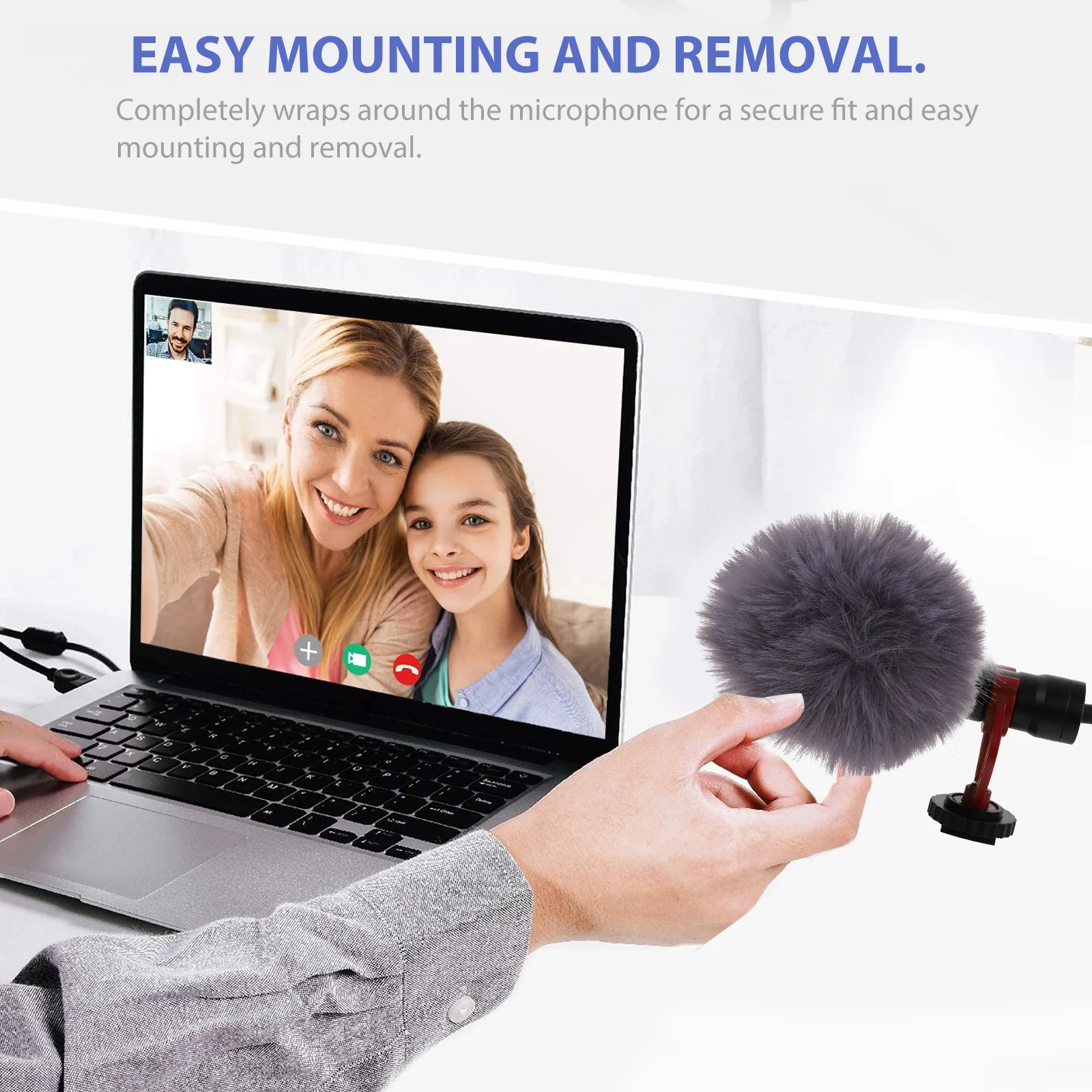 

2pcs Microphone Windscreen Muff 1Cm Furry For Wind Noise Reduction Studio Outdoor Recording Mic Cover Windscreen Muff Cover