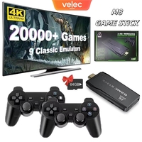 M8 Video Game Console Built-in 20000+ Games 2.4G Wireless Controller 64GB TV Game Stick 4K HD Retro Mini Handheld Game Player