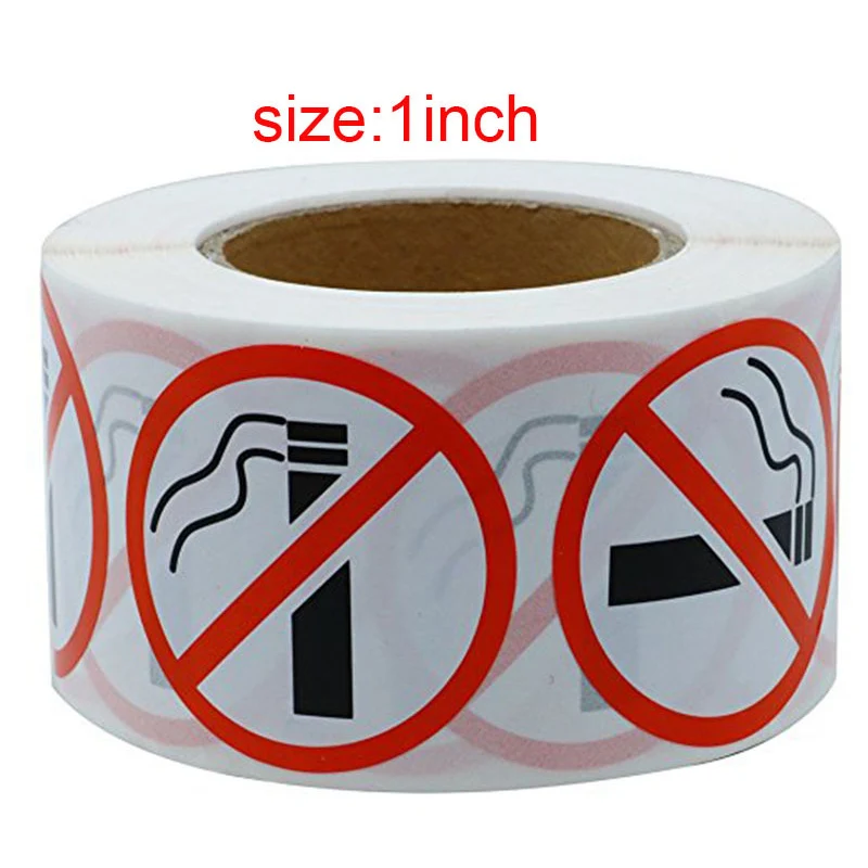 50-500pcs Danger Sticker art paper Funny No Smoking Warning Decal wholesale Superior quality