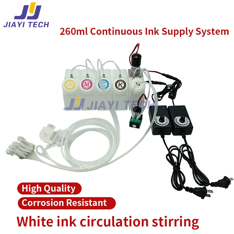 

260ml Ink Tank Continuous Supply Ink System with Ink Bottle Stirring Motor Power Ink Pump Damper Ink Tube Ink Cartridge