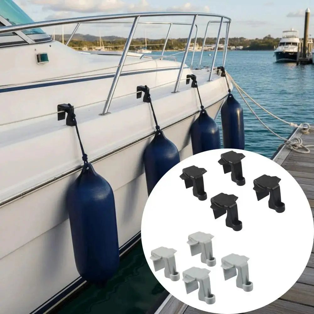 4pcs Small Sturdy Durable Boat Marine Bumper Design Hanger Rope Hook Secure Fit Adjustable Pontoon Mount Docking