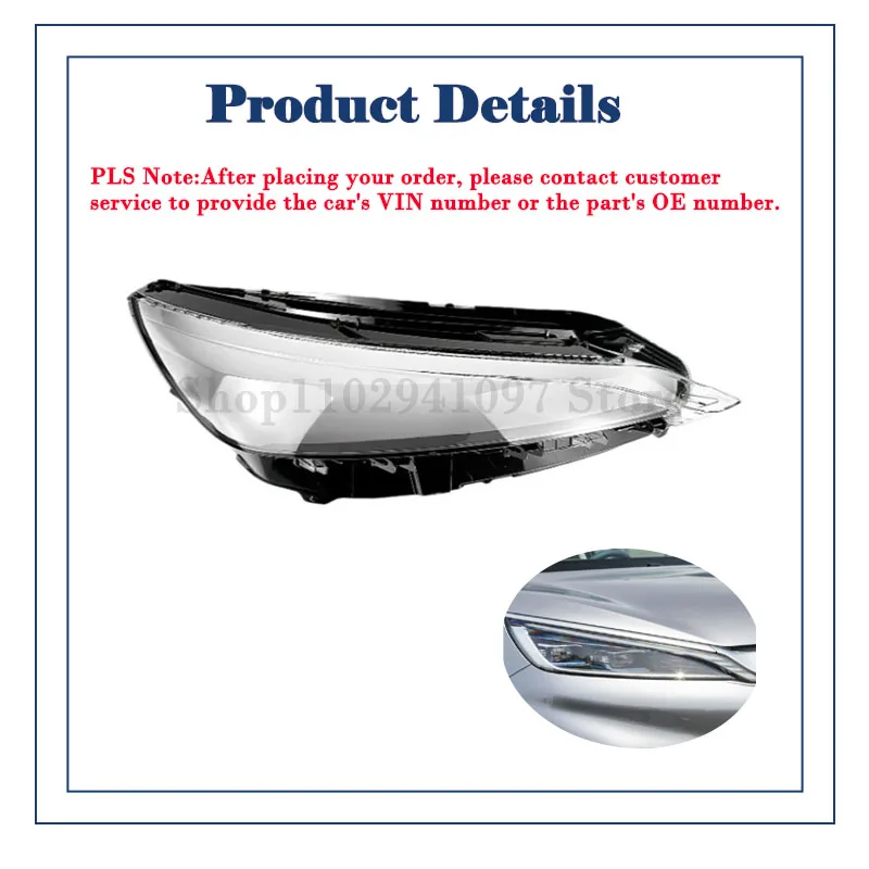 Car Front Light Shell For BYD Atto 3 Yuan Plus SC2E 2022 2023 2024 2025 New Headlight Lens Cover Left Right Case Car Accessories