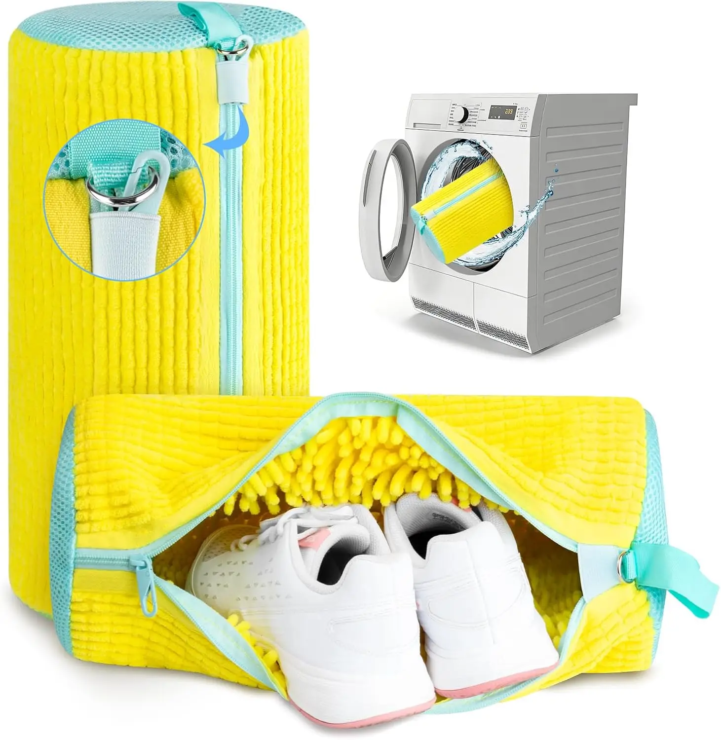 2-Pack XL Shoe Laundry Bags with Heavy-Duty Zipper, Protect Sneakers & Machine, Reusable Washing Mesh Bag for Washer Dryer