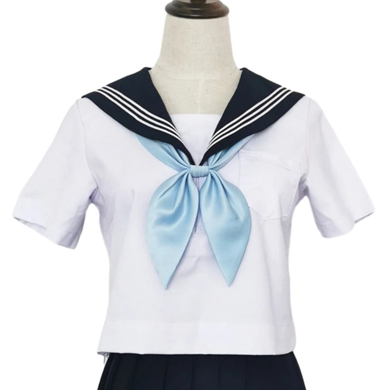 Jk Uniform Sailor Tie Solid Color Detachable Collar Japan Jk seifuku Cosplay Pre-tied Sailor Tie Schoolgirl JK Suit Neck