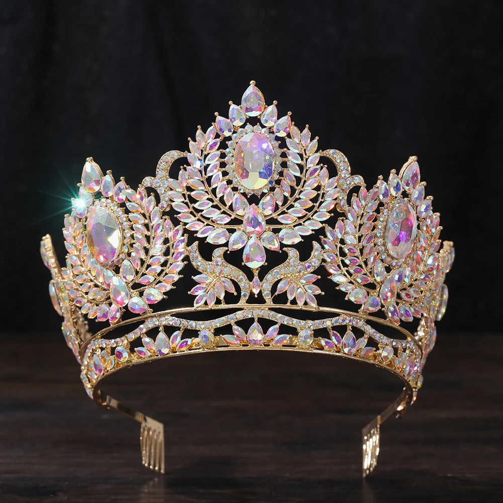 

YILIN New Baroque Cross border Bride Crown Luxury Beauty Pageant Grand Crown Fashion Show Crown Queen Party Perfect Crown