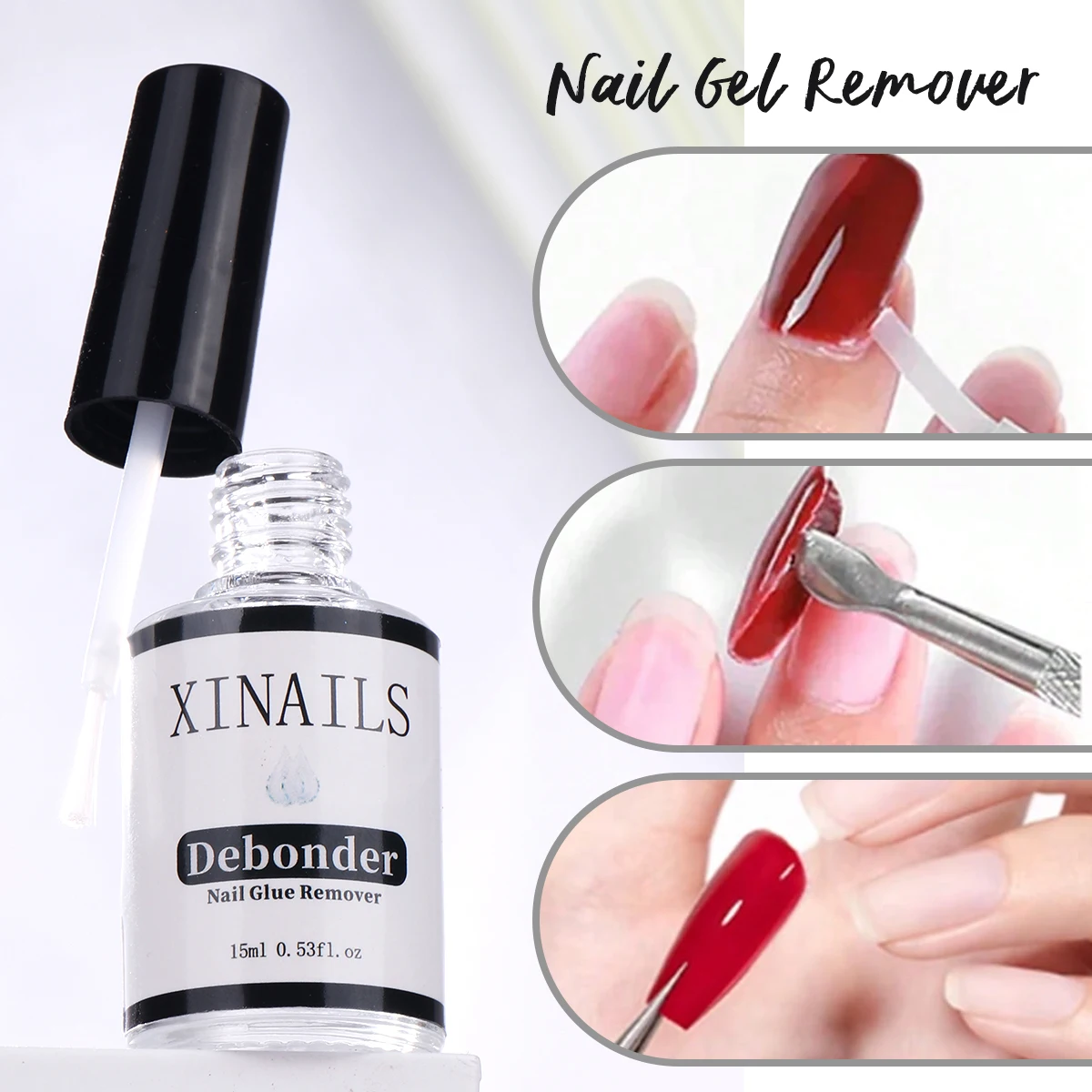 15 ml Nagelkleber-Entferner zum Aufdrücken der Nägel, falsche Spitzen, schnelles Entfernen, Debonder-Kleber, Strass, schnelles Auflösen von flüssigen Maniküre