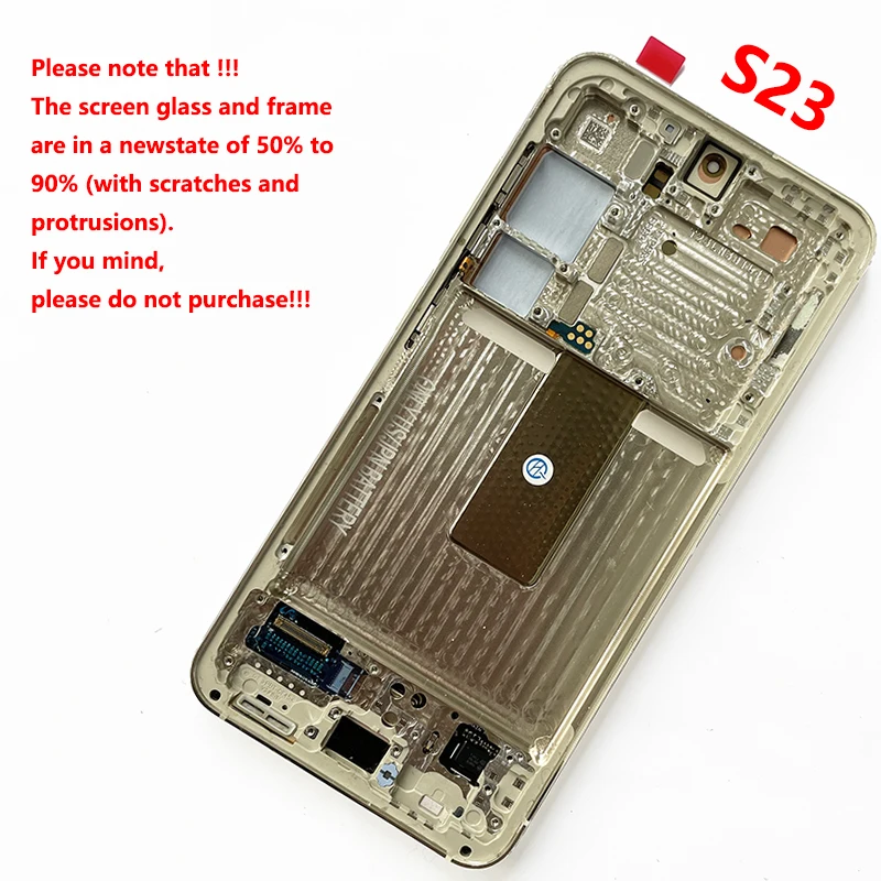 Wymiana ekranu S23 z wadami i zarysowaniami dla Samsunga S23 5G S911B S911U S911E, wyświetlacz AMOLED z ramką, dotyk działa. — zdjęcie produktu 2