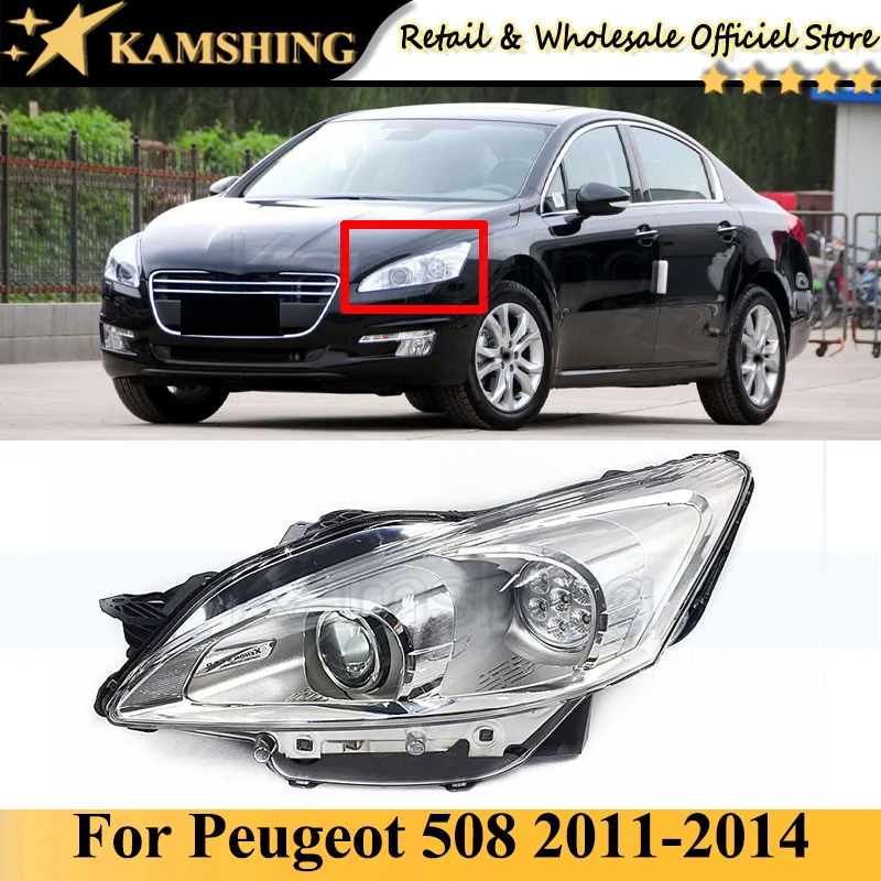 Kamshing For Peugeot 508 2011-2014 Front bumper head light lamp head lamp light headlamp