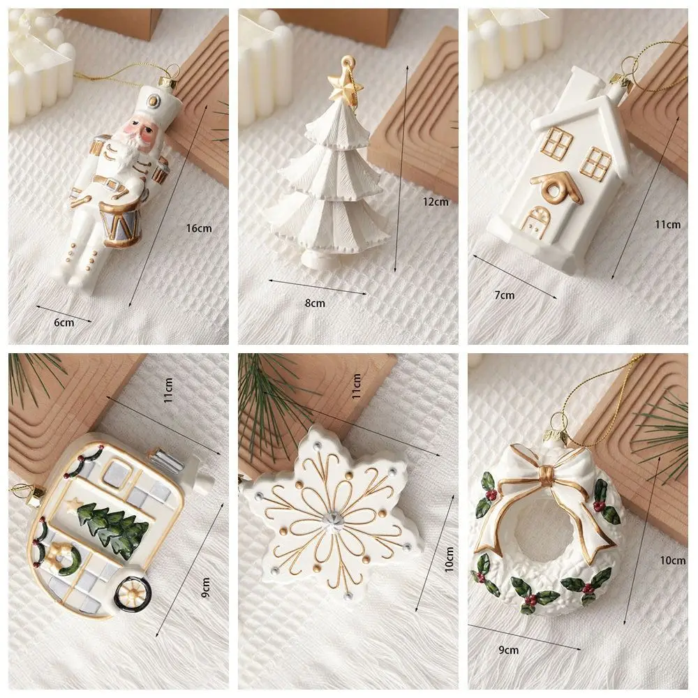 White Christmas Decoration Xmas Tree Plastic Hanging Pendants Soldier House Car Festival Christmas Tree Ornament Christmas - Image 6