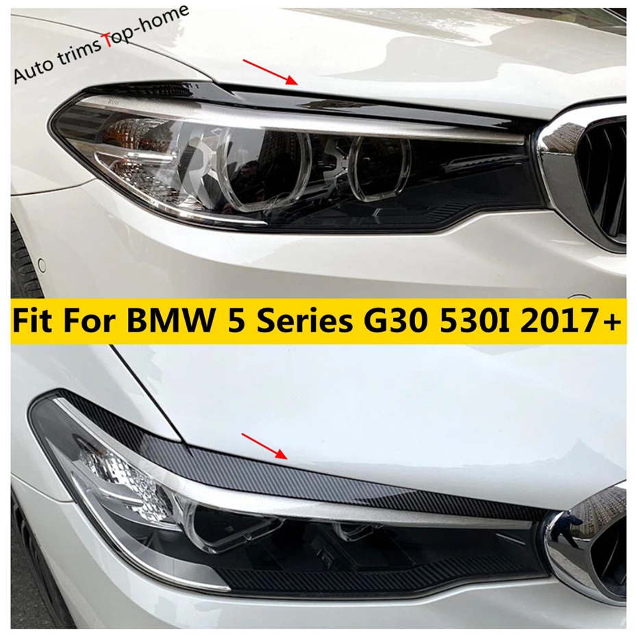 

Front Head Light Lamp Eyebrow Eyelid Decoration Sticker Cover Trim Fit For BMW 5 Series G30 530I 2017 - 2023 Car Accessories