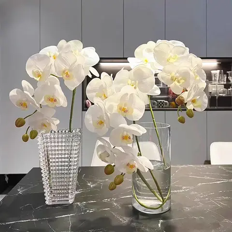 Ramos de flores artificiais phalaenopsis, 68cm, toque real, borboleta, orquídea, arranjo floral, festa de casamento, decoração de casa