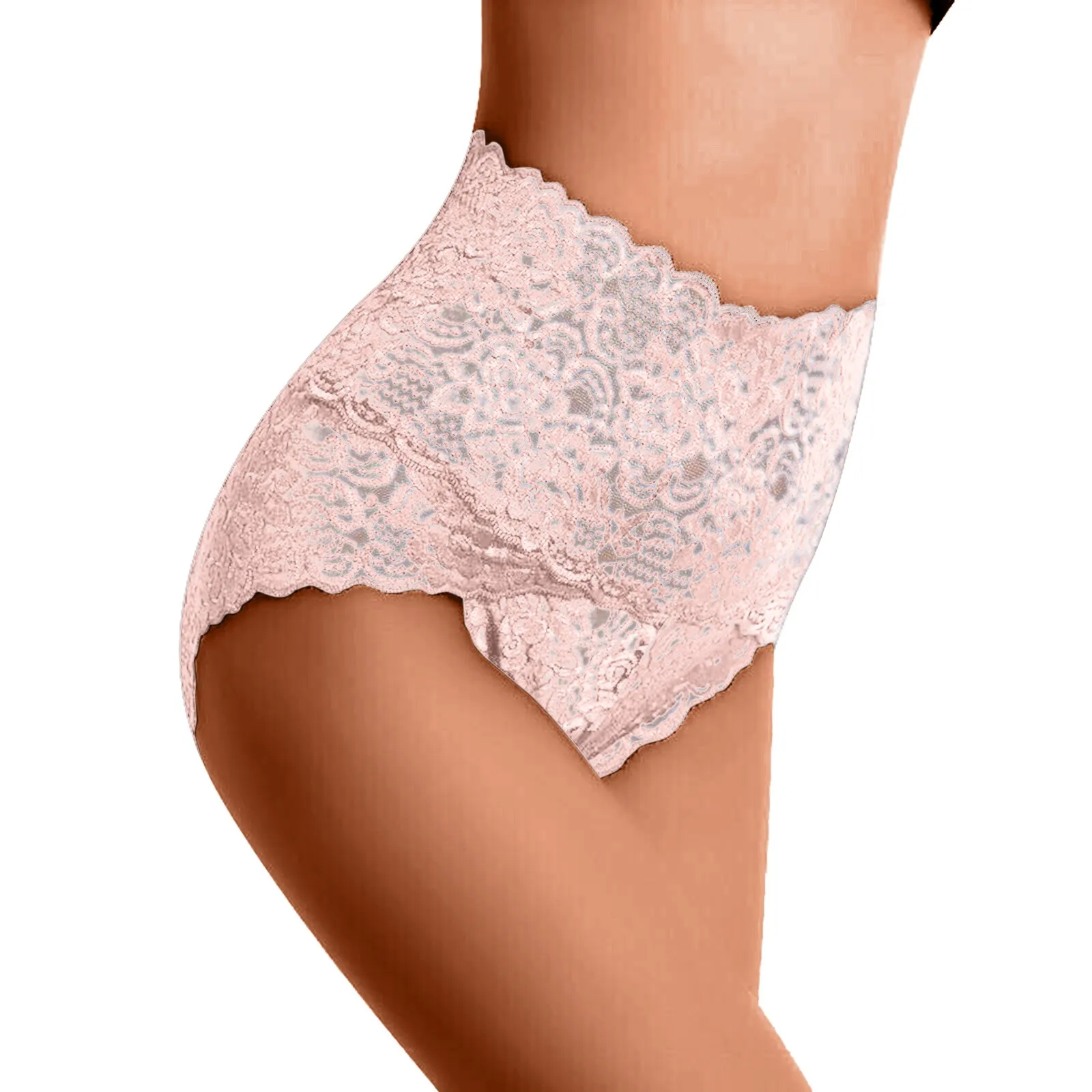 2024 Sexy High Waist Women\'s Panties Thin Hollow Lace Lingerie For Ladies Cotton Crotch Large Size Underwear Women Panties