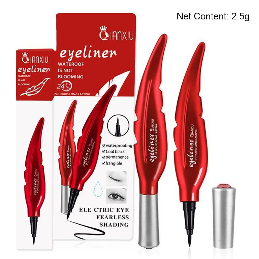 Kreativer schwarzer flüssiger Eyeliner-Stift, roter Stift, wasserdichter Eyeliner-Stift, schnell trocknend, schweißfest, Eyeliner-Stift, Make-up