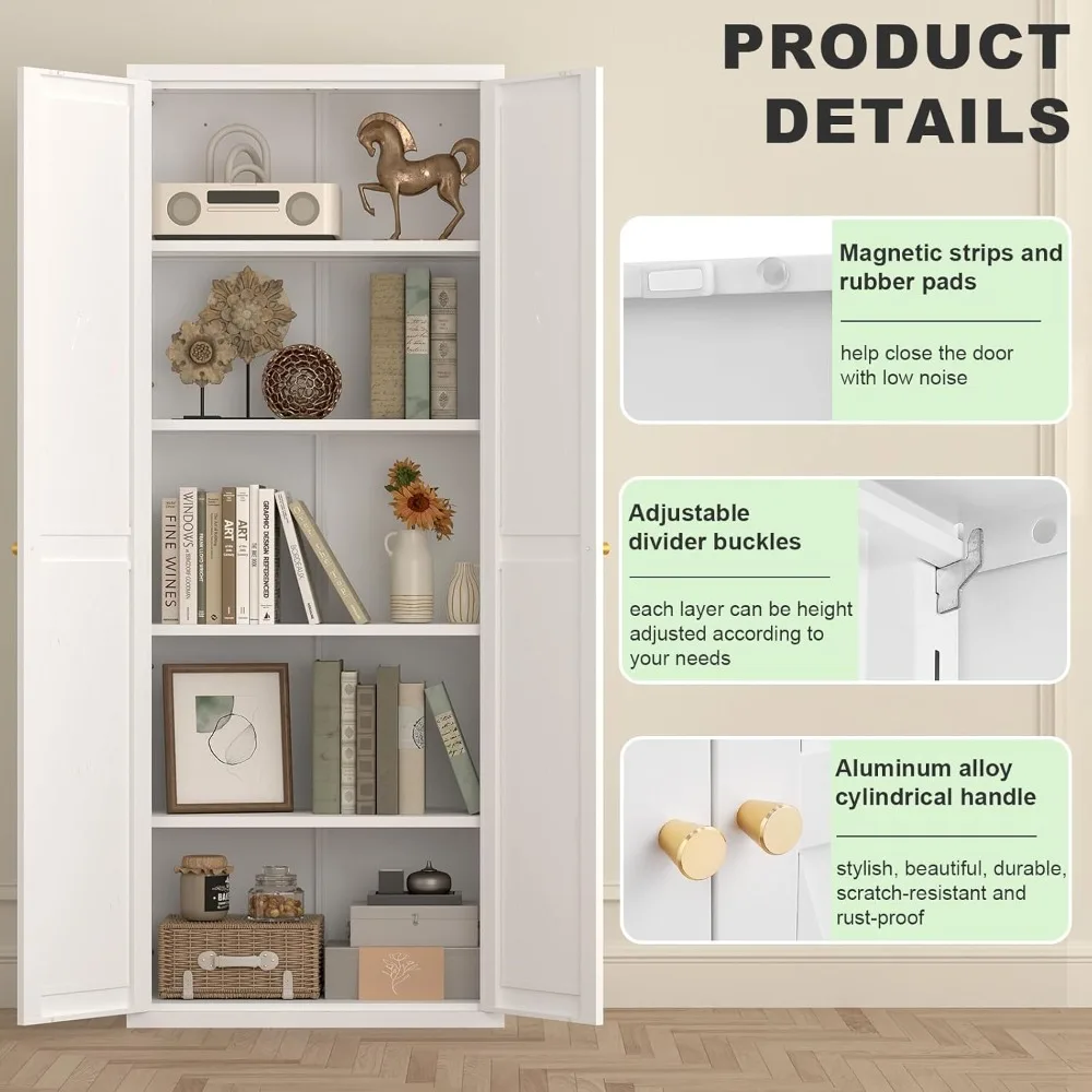 مخزن مطبخ طويل مع أبواب مزدوجة وأرفف قابلة للتعديل #4