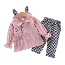 New Spring Autumn Baby Clothes Suit Children Girls Casual Shirt Pants 2Pcs/Sets Infant Outfits Toddler Costume Kids Tracksuits