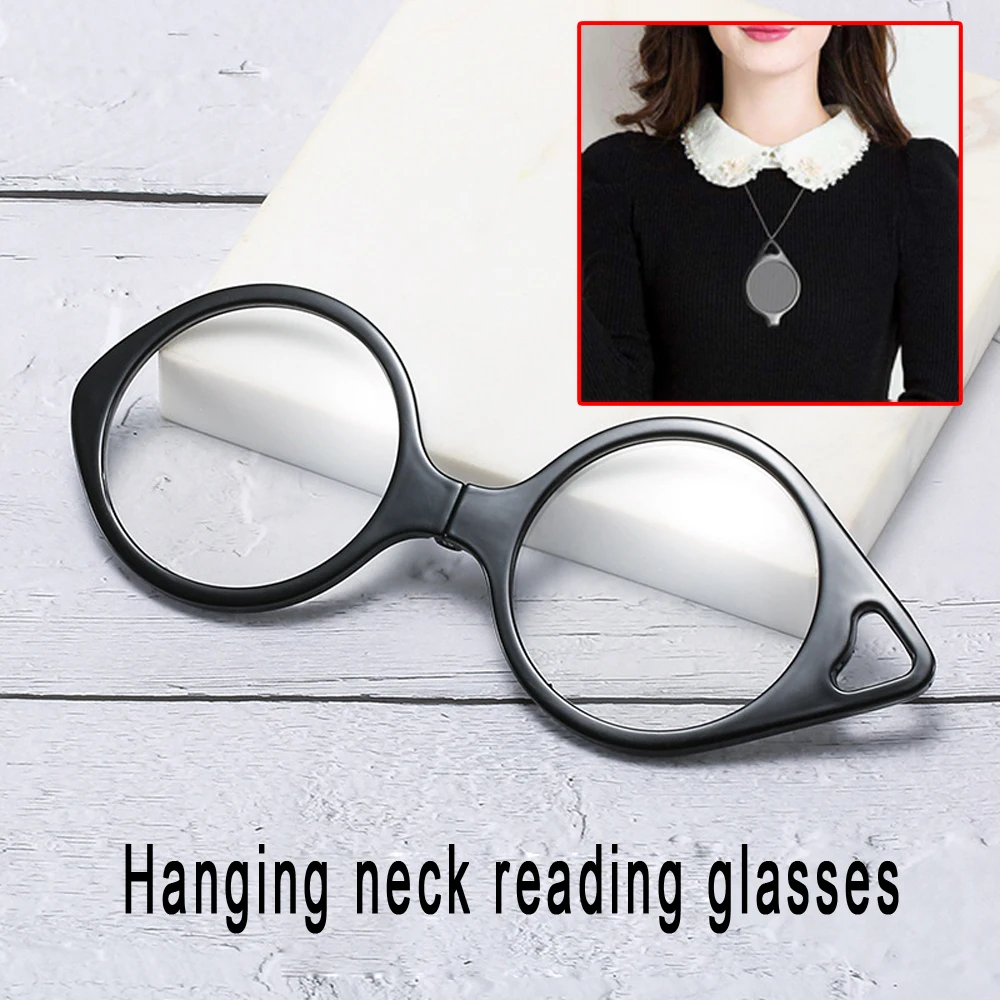 

Portable Folding Reading Glasses Women Men Retro Presbyopic Eyeglasses Foldable Hanging Neck Glasses +1.00~+4.00