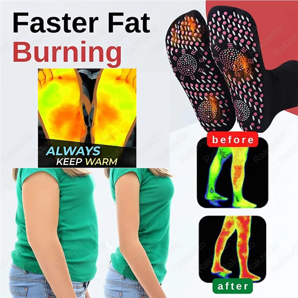 2Pairs Self-Heating Socks Man Woman Warm Insoles for Winter Shoes Insert Foot Warmer Socks Magnetic Therapy Massage Thermal Sock