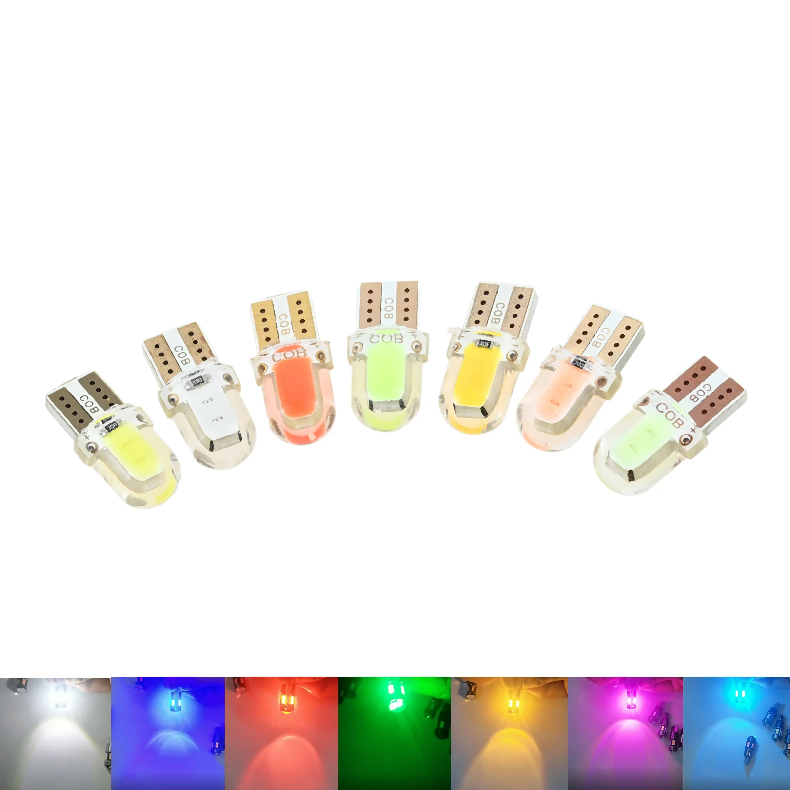 10Pcs T10 W5W 4 LED BULB DC 12V Car License Plate Lamp COB Canbus Clearance Lamp Led Parking Bulb Car Interior Reading Light