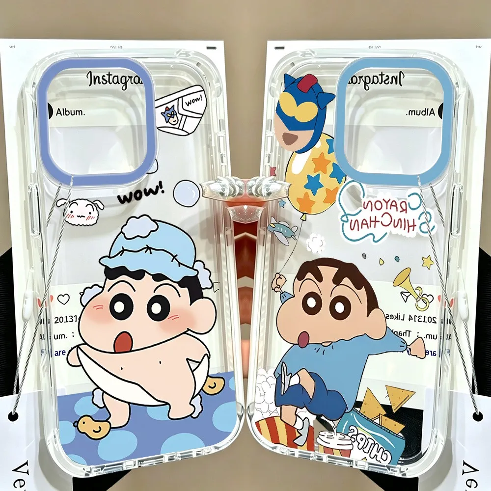 Cute Crayons Shin-chans Phone Case For Samsung Galaxy A27 A37 A57 A16 A17 A36 A26 A56 A55 A35 A25 A15 A14 A54 4G 5G Clear Cover