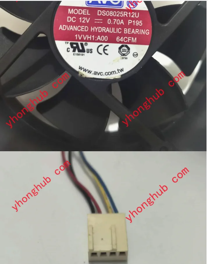 

AVC DS08025R12U P195 DC 12 В 0,70 А 80X80X25 мм 4-проводной охлаждающий вентилятор для сервера