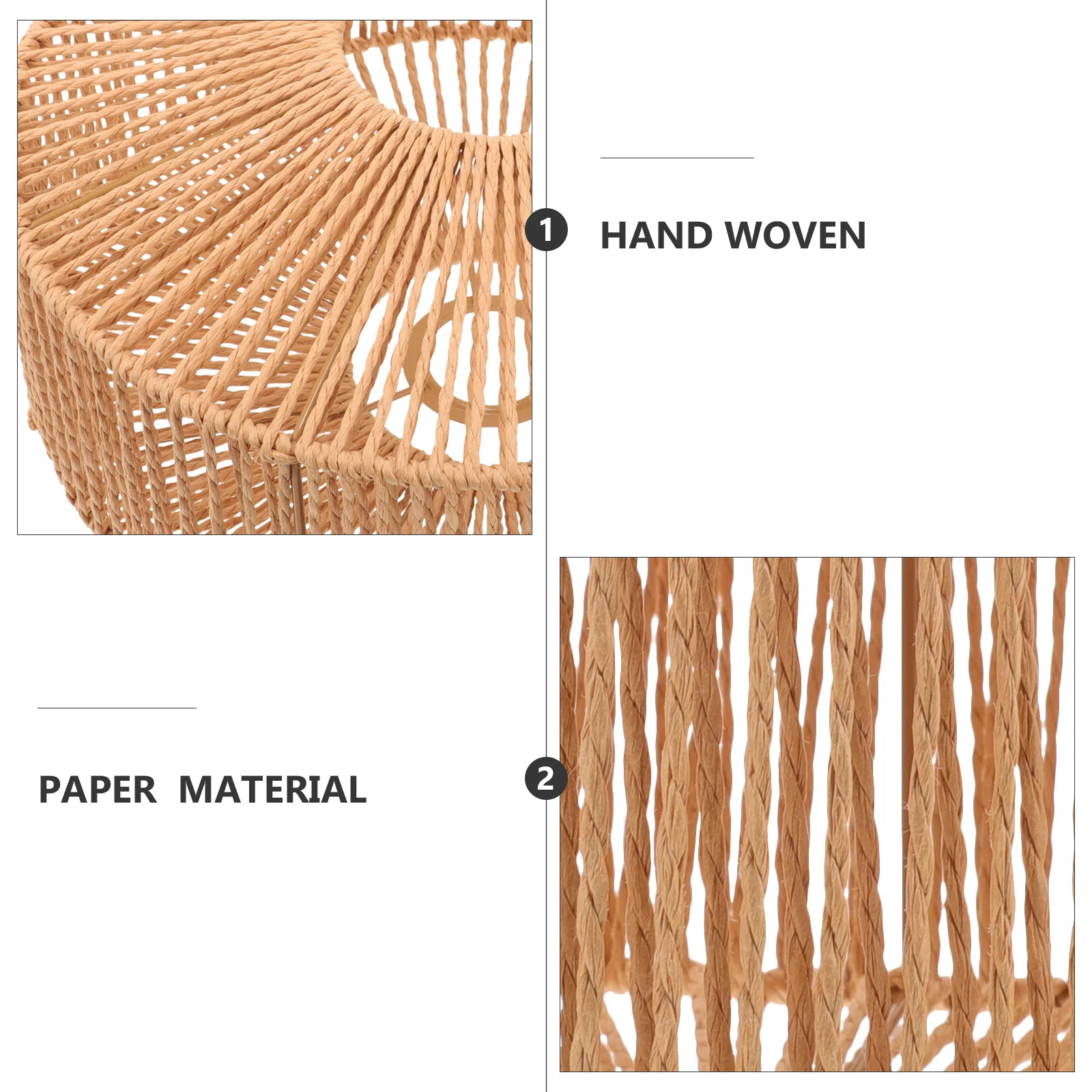 

Paper Rope Woven Lampshade Vintage Decorative Pendant Lamp Shade Easy Install Home Hotel Restaurant Lighting Hanging Lampshades