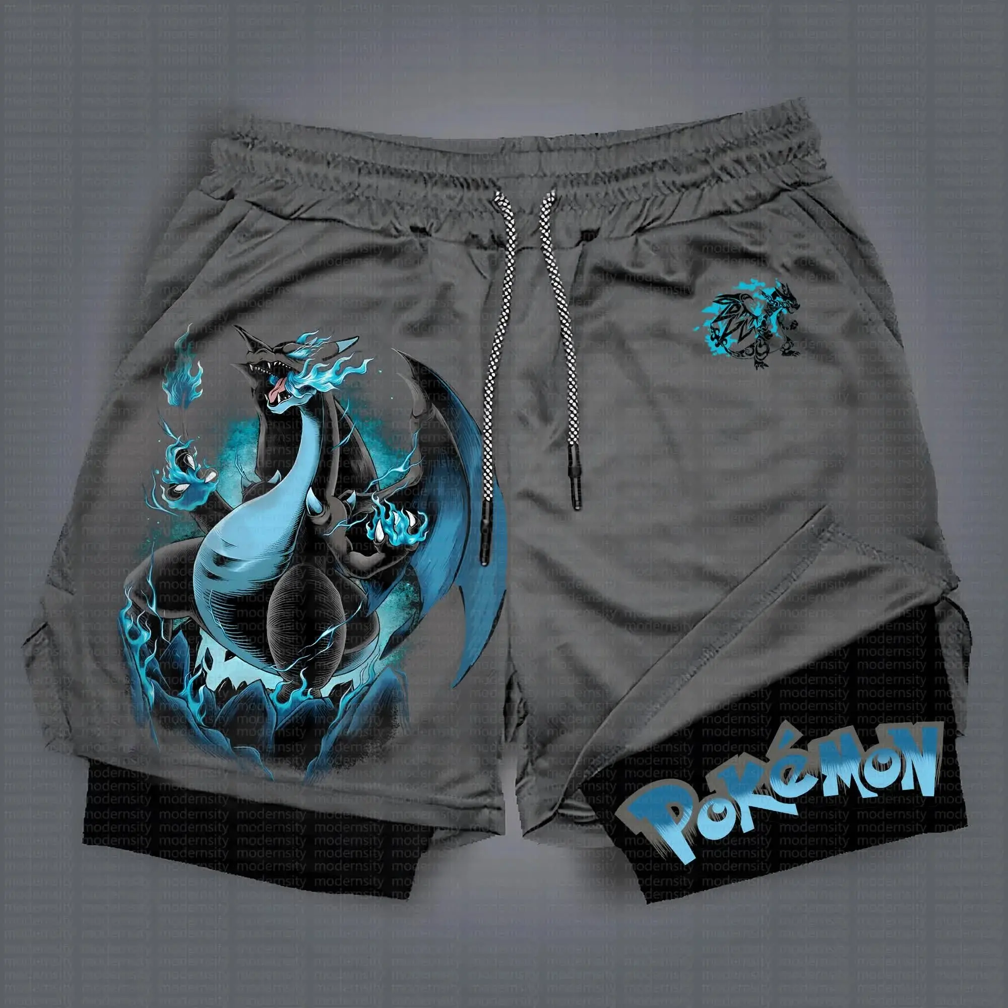 

Официальные тренировочные двойные шорты Pokémon 2025 — дышащая легкая спортивная одежда для мужчин и женщин, любителей аниме