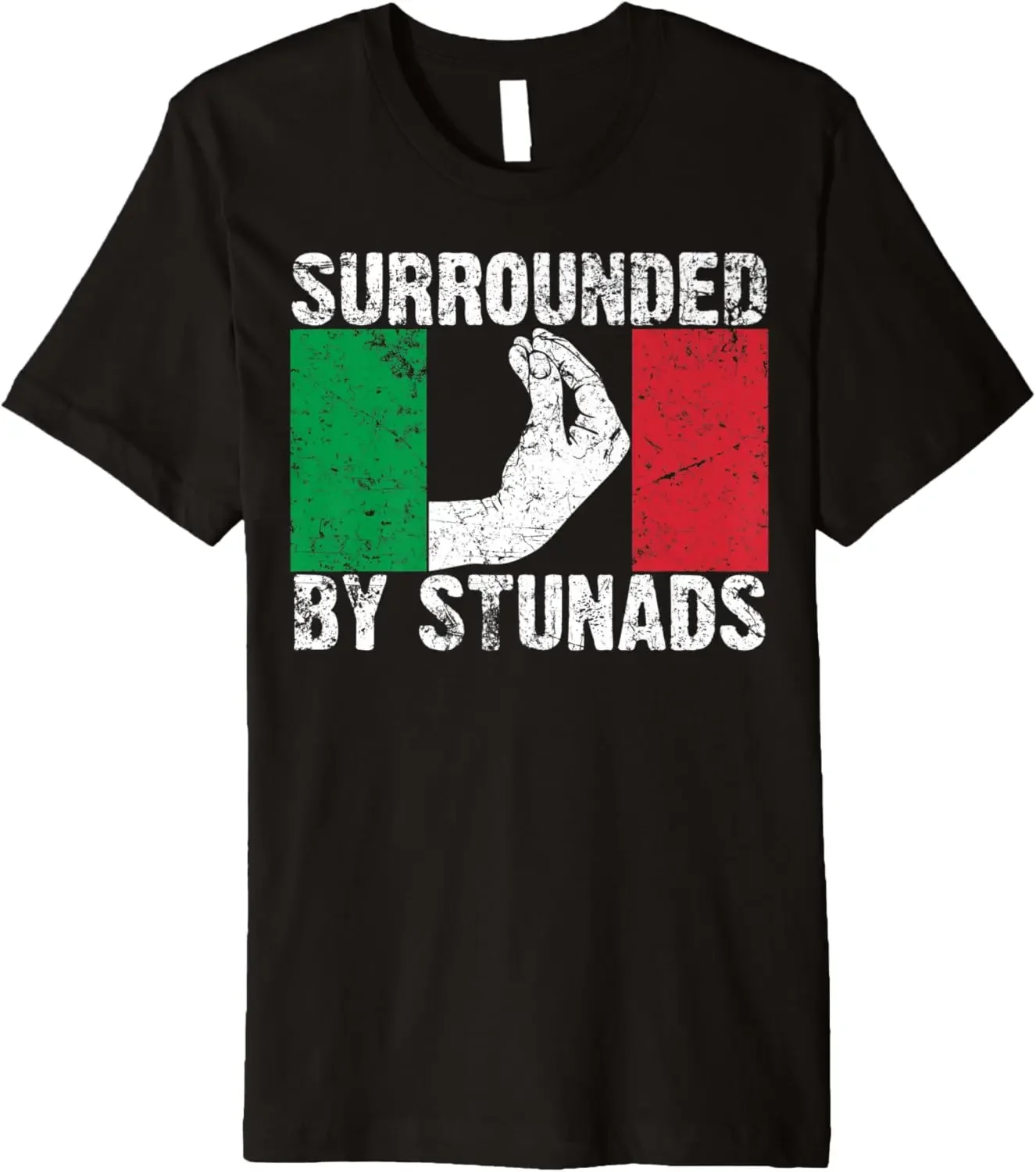 

Funny Italian Gift For Men Women Cool Surrounded By Stunads Premium T-Shirt