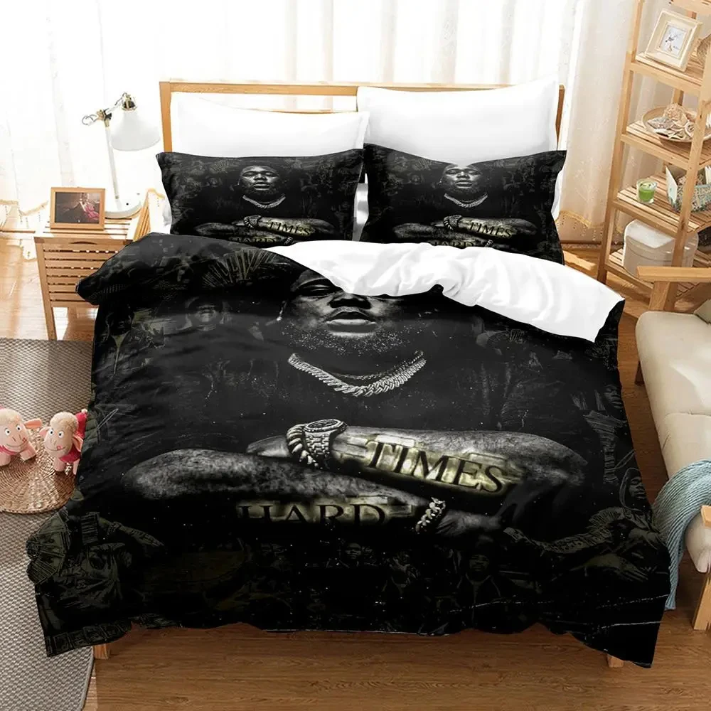 Imagem -02 - Print Conjunto de Cama para Adultos Rapper Vara Onda Capa de Edredão Cama Colcha Fronha Consolador Rei Queen Size Meninos 3d