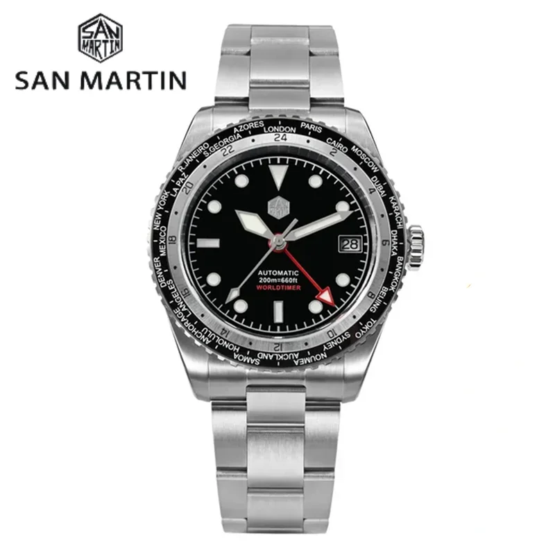 San Martin 2023 New Men Watches Luxury Sports Diving Watch Japan NH34 GMT Business Automatic Mechanical Sapphire Waterproof 200m