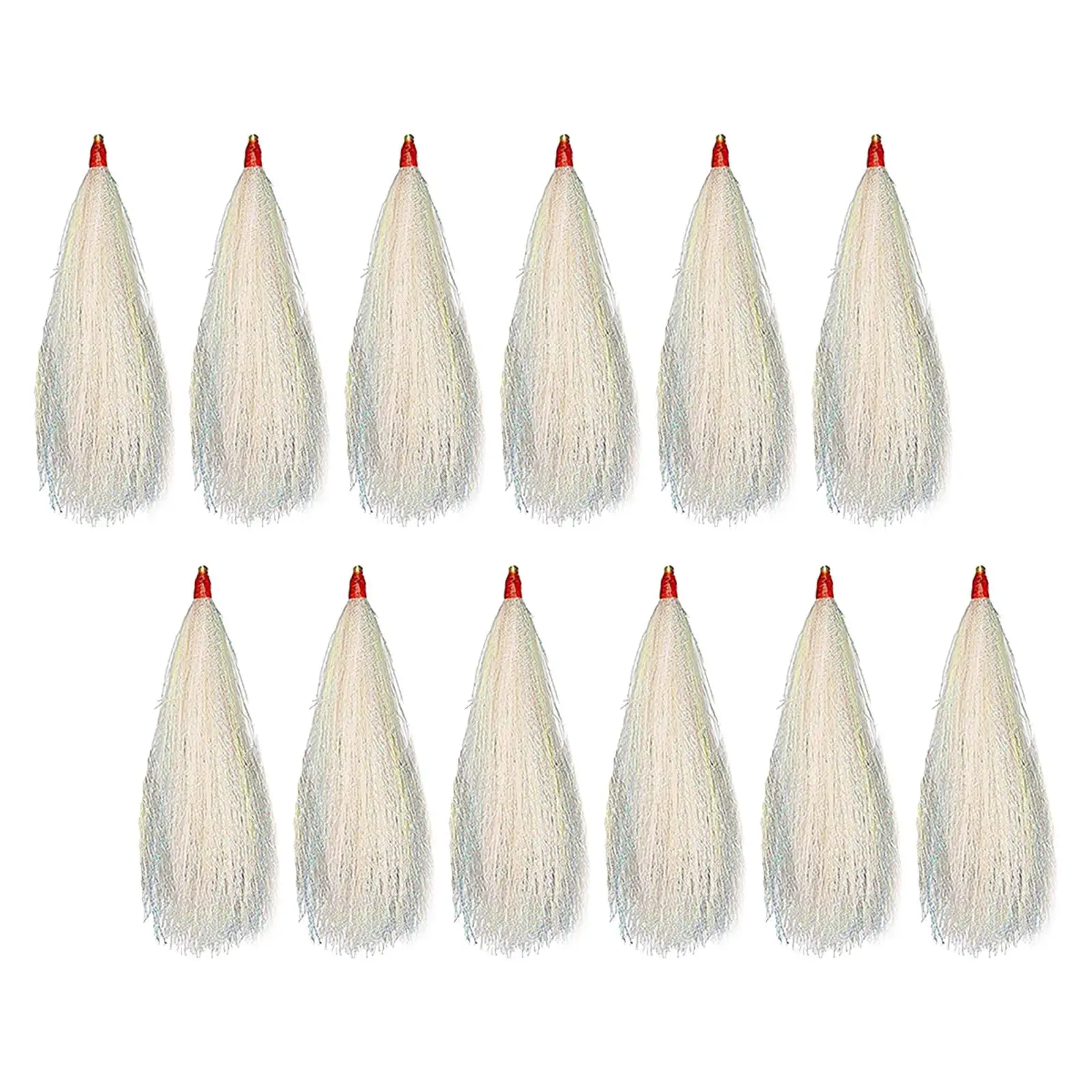 12 Pieces Fishing Bucktail Hair Teaser Portable Handmade Accessories Fishing