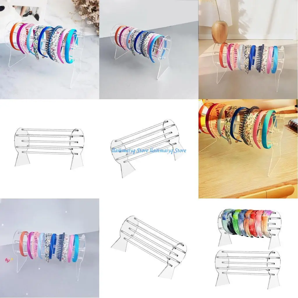 

573B Space Saving Headband Display Rack Easy To Clean Acrylic Headband Display Stand Organizers For Various Occasions
