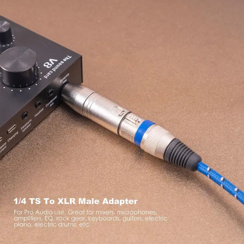 Zinc Alloy 1/4 Inch TRS To XLR Adapter 6.5mm Stereo 1/4 TRS Male To XLR 3Pin Female And Male Stereo Balanced Sound Connector