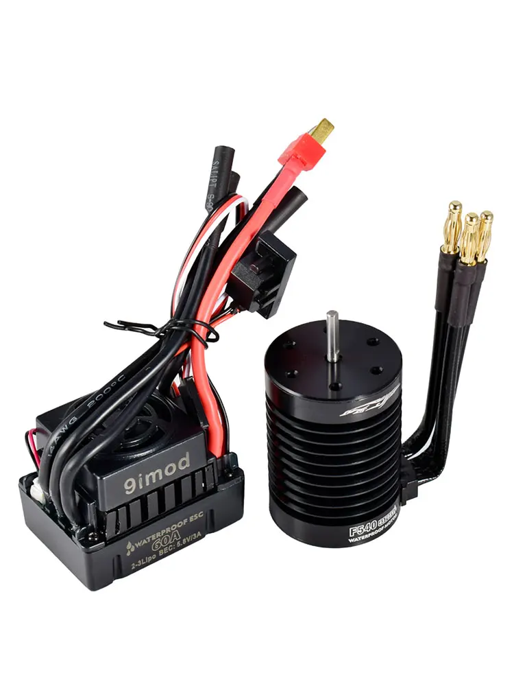 9imod F540-V2 4370KV Brushless Sensorless Waterproof Motor 3.175mm+60A ESC For 1/10 RC Drift Racing Off-road Car Truck