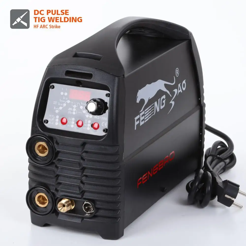 เครื่องเชื่อม tig อินเวอร์เตอร์ 220V dc เครื่องเชื่อม tig wsm 200 พร้อม Pulse เครื่องเชื่อมทรงพลัง