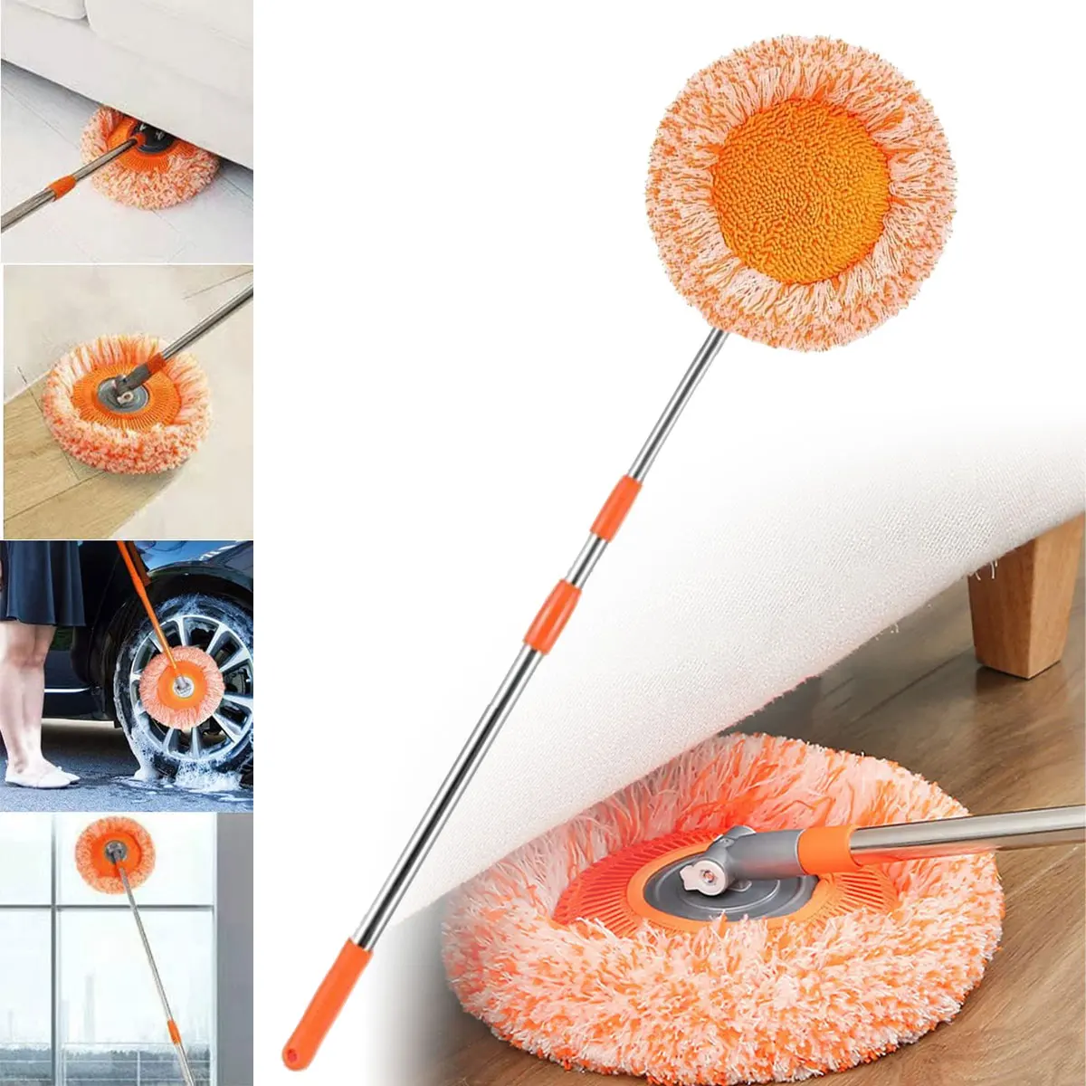 New Rotatable Sunflower Household Supplies Round Cleaning Mop with Extension Pole for Wall