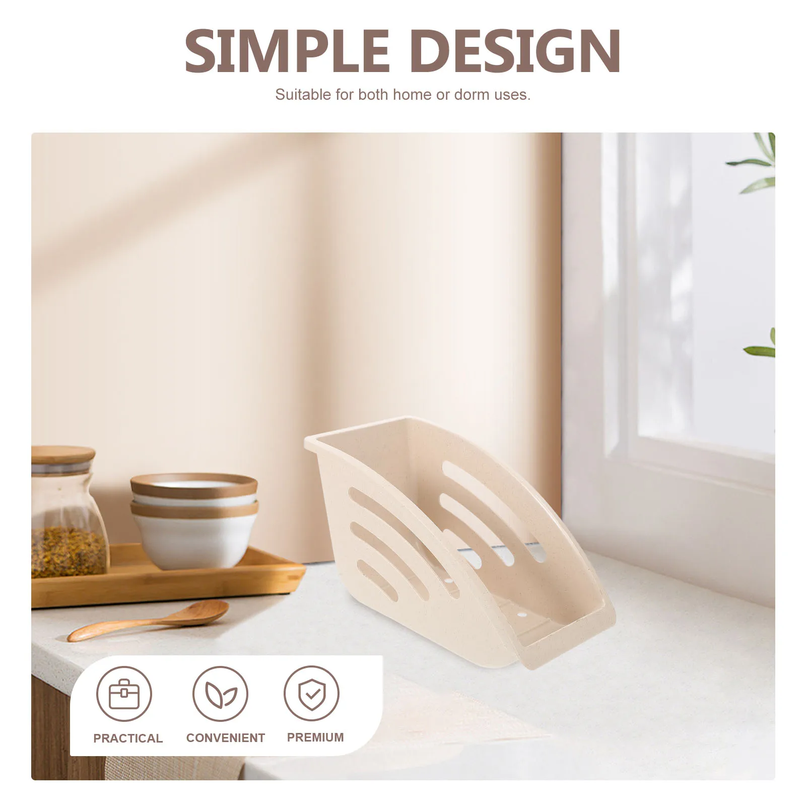 

2 Pcs Drying Rack Dishes Drain Cabinet Organizer Storage Base Holder Kitchen Plate Beige Countertop