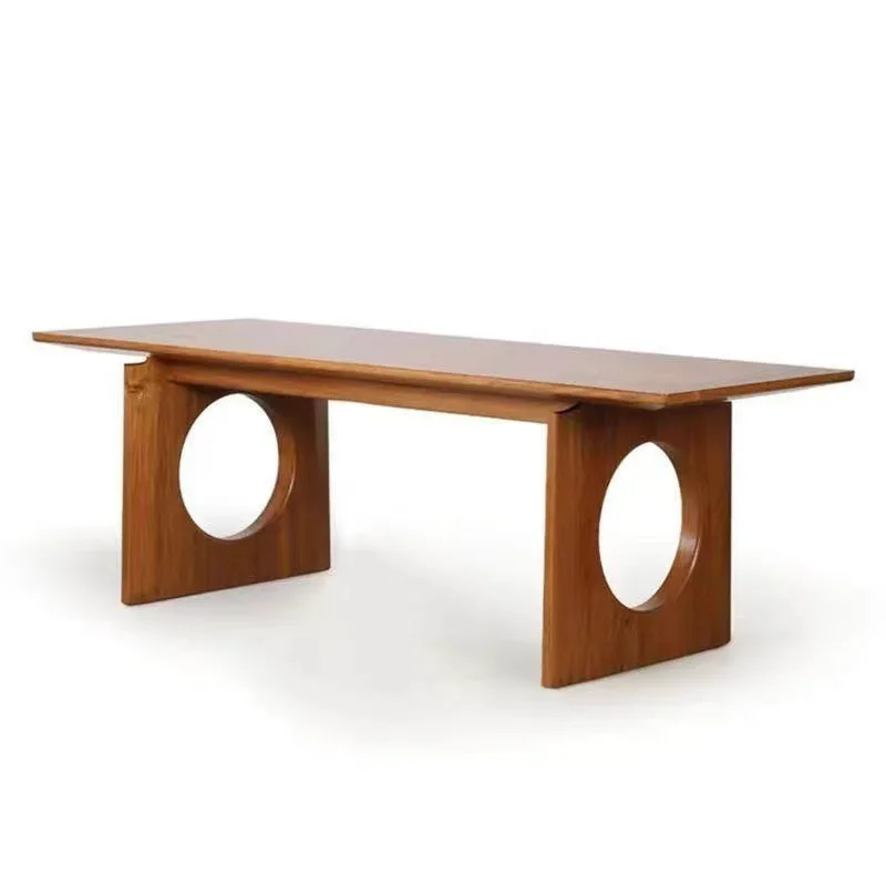 Nordic solid wood dining table rectangular modern simple desk minimalist living room log desk ash wood workbench