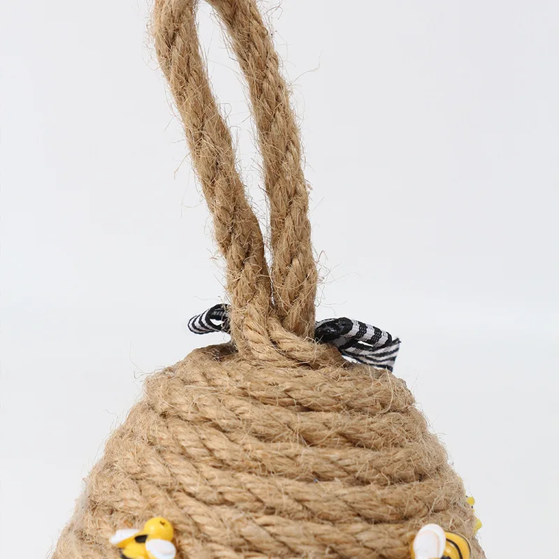 Round Honeycomb Pendant Hand-knitted Hemp Rope Crafts Wall-mounted Balcony Home Ornaments Kindergarten Courtyard Decoration