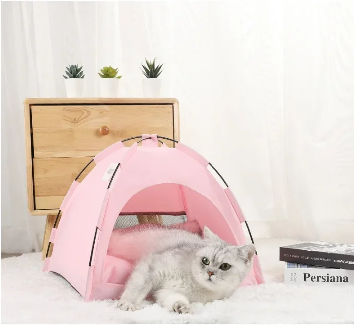 Pet Tent Bed Cats House Supplies Products Accessories Warm Cushions Furniture Sofa Basket Beds Winter Clamshell Kitten Tents Cat