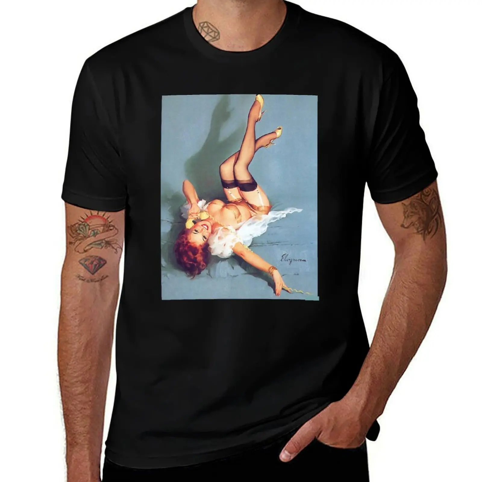Pin-Up Girl - Elvgren - Vintage T-Shirt Simple Print Design T-Shirt