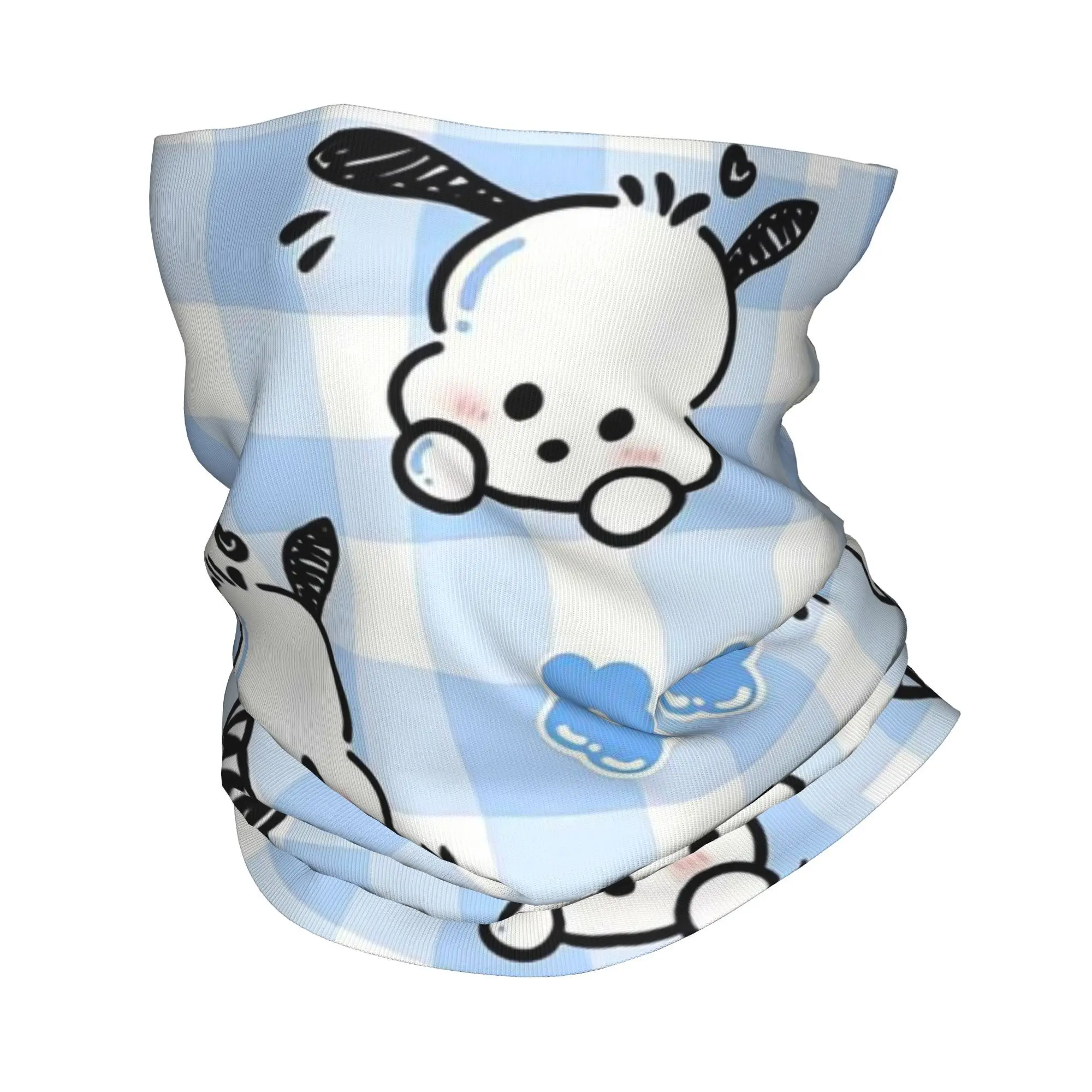 Custom Cute Dog Pochacco Pattern Bandana Neck Warmer Men Women Winter Hiking Ski Scarf Gaiter Face Cover