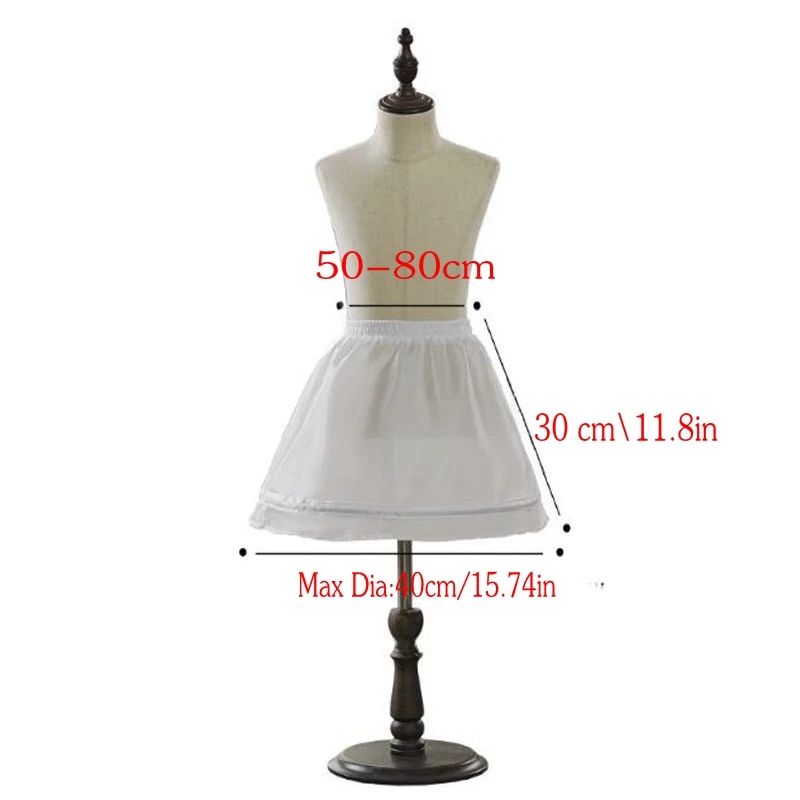 Weiße Mädchen-Unterröcke für Partys, 2 Stile, Verschiedene Größen, Mädchen-Unterrock – Detail 5
