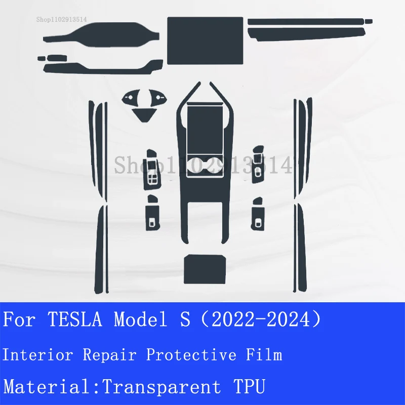 For TESLA Model S 2022-2024  Car GPS Navigation  Film LCD Screen TPU Protective   Protector Decoration Interior Stickers