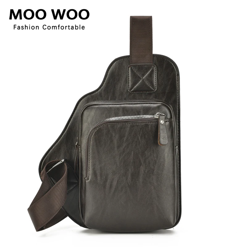 

MOOWOO Men's Shoulder Bag Trendy Crossbody Sling Bag For 8 iPad Lightweight Chest Bags Large Capacity Portable Work Pack